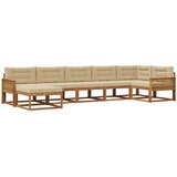 vidaXL Zunanja garnitura za sedenje z blazino 7 pcs Naravna in bež, (5000280162) | Shoptok.si