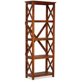 Polica za knjige od masivnog drva bagrema s obradom od šišama 60x30x160 cm | shoptok.hr