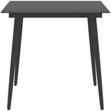 The Living Store Vrtna jedilna miza črna 80x80x74 cm jeklo in steklo - Vrtna Miza, (21459718) | Shoptok.si