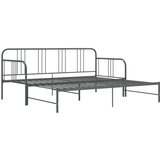 vidaXL Izvlečni posteljni okvir siv iz kovine 90x200 cm | Shoptok.si