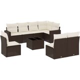 vidaXL 9-dijelni set vrtnih sofa s jastucima poliratan smeđi | shoptok.hr