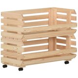 Kolica za povrće 77 x 30 x 80 cm od masivne borovine | shoptok.hr