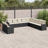vidaXL 11-dijelni set vrtnih sofa od poliratana s jastucima crni | shoptok.hr