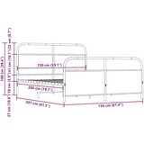 vidaXL Metalni okvir kreveta bez madraca boja hrasta 150 x 200 cm | shoptok.hr