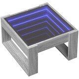 vidaXL Klubska mizica z neskončnimi LED siva sonoma 50x53x30 cm | Shoptok.si