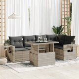  6-dijelni set vrtnih sofa od poliratana s jastucima svjetlosivi | shoptok.hr