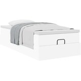 vidaXL Otomanski posteljni okvir z vzmetnico bel 100x200 cm um. usnje | Shoptok.si