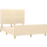  Posteljni okvir z vzglavjem krem 140x200 cm blago, (20904126) | Shoptok.si