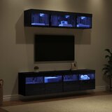 TV zidne jedinice s LED-om 5 pcs Crni hrast 80 x 30 x 40 cm | shoptok.hr