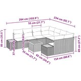  Sjedeća garnitura za vrt 9 kom. Siva Poli ratan | shoptok.hr