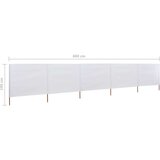  Vjetrobran s 5 panela od tkanine 600 x 160 cm pješčano bijeli | shoptok.hr