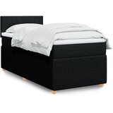 vidaXL Box spring postelja z vzmetnico črna 100x200 cm blago | Shoptok.si