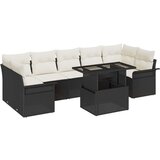 vidaXL set od 8 komada vrtnih sofa s jastučićima, crni poliratan | shoptok.hr