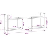  Zidna polica Bijela 90 x 17 x 32 cm Prerađeno drvo - Bijela | shoptok.hr
