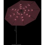  Konzolni vrtni suncobran s LED svjetlima 350 cm bordo | shoptok.hr