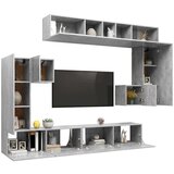  Komplet TV omaric 8-delni betonsko siv konstruiran les, (20914060) | Shoptok.si
