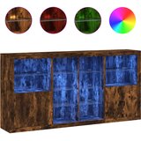  Komoda s LED svjetlima boja dimljenog hrasta 202x37x100 cm | shoptok.hr