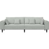 vidaXL Žametni kavč z blazino z blazino Svetlo siva 208 cm Žamet | Shoptok.si