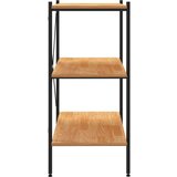 vidaXL 3-nadstropni regal s policami črn in hrast 80x40x92 cm | Shoptok.si