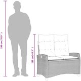  Vrtni naslonjač s jastucima crni od poliratana Crna 105 x 66 x 93 cm | shoptok.hr
