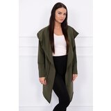 Kesi Cape with loose khaki hood
