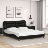  Okvir kreveta LED crno-bijeli 160 x 200 cm od umjetne kože | shoptok.hr