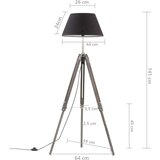  Svjetiljka s tronošcem crno-zlatna od tikovine 141 cm | shoptok.hr