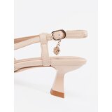 GOODIN Light beige openwork pumps with a low heel | Shoptok.si