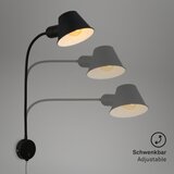 BRILONER 2089-015 - fleksibilna zidna lampa brello 1xE27/10W/230V crna | Eponuda.com