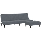 Maison Chic kavč - Sofa - Kanape dvosed z ležiščem in stolčkom za noge temno siv žamet, (21727795) Cene