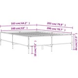  Okvir kreveta boja hrasta 160x200 cm konstruirano drvo i metal | shoptok.hr