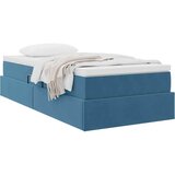 Krevet s madracem i skladištem Tamno plava 100 x 200 cm Baršun | Eponuda.com