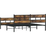 vidaXL Metalni okvir kreveta bez madraca boja hrasta 200x200 cm | shoptok.hr