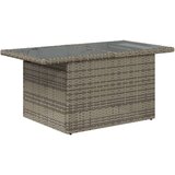 vidaXL Vrtni stol sa staklenom pločom sivi 100x55x73 cm od poliratana | shoptok.hr