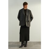 Trendyol Limited Edition Anthracite Oversize Wide-Cut Coat Cene