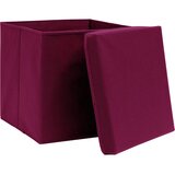  Kutije za pohranu s poklopcima 4 kom tamnocrvene 32x32x32 cm | Eponuda.com
