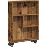  Uska kolica za pohranu boja drva 48x13x68 cm konstruirano drvo | shoptok.hr