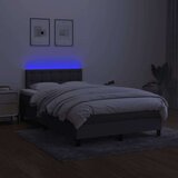  Krevet box spring s madracem LED tamnosivi 120 x 200 cm tkanina | shoptok.hr
