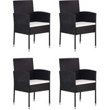  5-dijelni vrtni blagovaonski set od poliratana crni | shoptok.hr