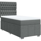 vidaXL Krevet s oprugama i madracem tamnosivi 90 x 190 cm od tkanine | shoptok.hr