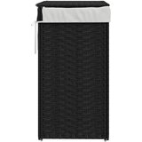  Košara za rublje s poklopcem crna 46 x 33 x 60 cm od poliratana | shoptok.hr
