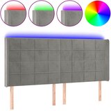  The Living Store LED posteljno vzglavje svetlo sivo 163x16x118/128 cm žamet - LED Vzglavje, (21488128) | Shoptok.si