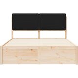vidaXL Posteljni okvir z oblazinjenim vzglavjem Črna 140 x 200 cm | Shoptok.si