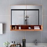  LED kupaonski ormarić s ogledalom boja hrasta 80x15x60 cm MDF | shoptok.hr