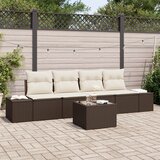 vidaXL 5-delni vrtni sofa set z blazinami Rjav poli ratan Cene