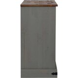 vidaXL Bivak HALDEN 2 drsna vrata siva 112x40x80 cm masivni les | Shoptok.si