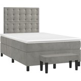 Box spring krevet s madracem svjetlosivi 120x200 cm baršunasti | shoptok.hr