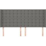  Uzglavlje s ušima tamnosivo 203x16x118/128 cm od tkanine | shoptok.hr