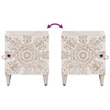  Noćni ormar Bijelo 40 x 33 5 x 46 cm Čvrsto drvo manga - Bijelo 1 | shoptok.hr