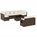  10-dijelni set vrtnih sofa od poliratana s jastucima smeđi | shoptok.hr